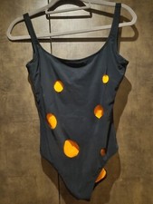 Designer Swimsuit Gideon Oberson Black & Orange  swimsuit size 40 