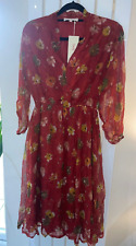 Derhy Red Floral Dress Size