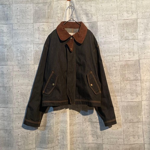 Dark denim jacket men - dark, suede