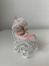 Vintage Dolls House Metal Pram