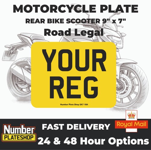 Motorbike number plate - motorbike, rear