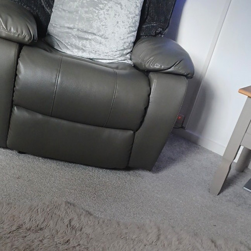 Dfs grey leather - 3, sofa