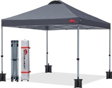 MASTERCANOPY Durable Pop-up Gazebo Tent with Roller Bag 3x3M Dark Grey Boxed