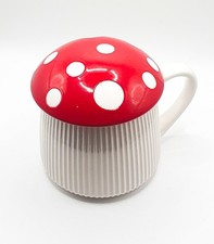Mushroom Mug With Lid Cottagecore Woodland gift ceramic