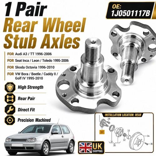 Rear wheel stub - wheel, for
