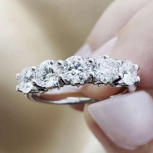 3ct five stone round cut - 3ct,