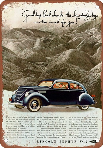 Metal sign 1937 lincoln - metal,