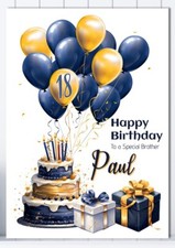 Personalised Birthday Card for Him Man Male Friend Large A5 Greeting Cards