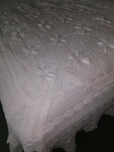 Vintage hand knit ivory - , cotton
