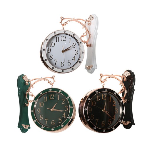 Double side wall clock round - side,