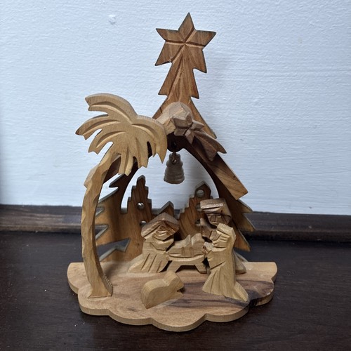 Olive wood nativity - olive,
