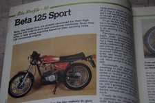 BETA 125 SPORT  1980   Bike Profile  / test / service data / technical data