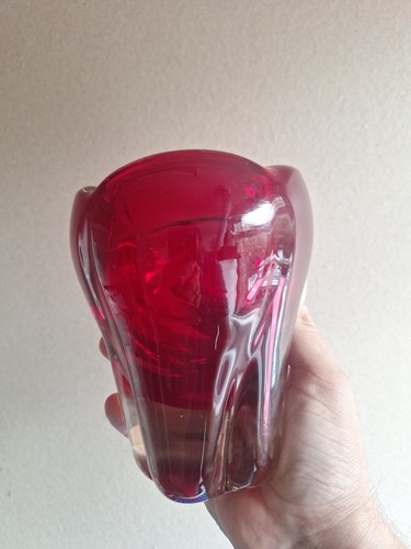 Whitefriars ruby red vase - whitefriars,