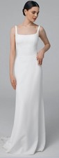 New Wedding Dress Column Style UK 8 / US 4 – Never Worn – Modern Square Neck & T