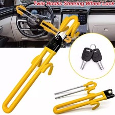 Heavy Duty Steering Wheel Lock High Security Anti Theft Twin Bar Hook Car Van Ad