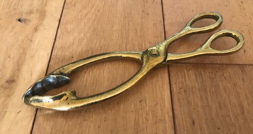 Antique brass fire tongs - brass,