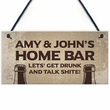 Home Bar Personalised Hanging Sign Novelty Bar Man Cave Sign Home Decor Gifts