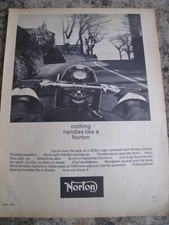 NOTHING HANDLES LIKE A NORTON MOTORCYCLE 1966 ADVERT A4 FILE 22