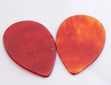 1970's Fender Heavy Tortoise Shell Picks Uncircled R Set Of 2 - Teardrop - Jazz