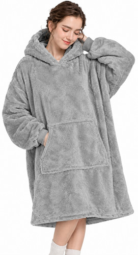 Oversized hoodie blanket - oversized, grey
