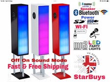 Aztec75DB 100W Large Bluetooth Tower Floor Standing Speaker With Party LED Light