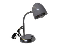 Modern Metal Swan Neck Adjustable Head Table Lamp Grey 322629 Tested & Working