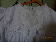 Antique Cotton / Lace  / Embroidery / Pintucks Gown Victorian Baby Dress