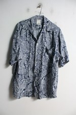 Vintage St Michael Mens Paisley Jazzy Shirt - Blue - Size Medium (h25)