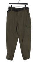 Golddigga Women's Trousers UK 12 Green 100% Cotton Tapered Chino