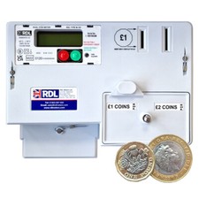 RDL M-101S GBP £1 & £2 Pound Coin Prepayment Electric Meter & Timer / 100A