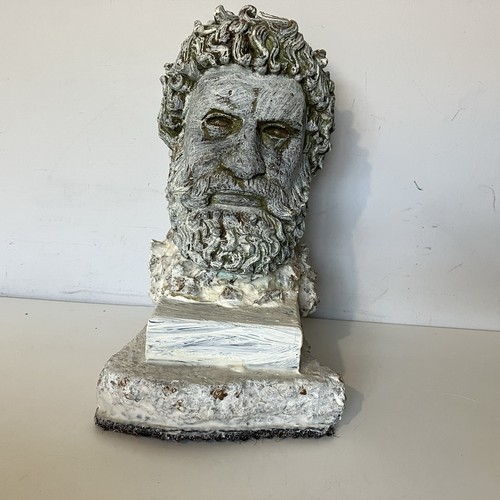 Large stone head bust - large,
