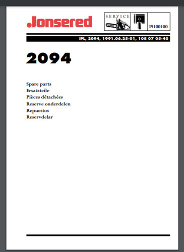 Jonsered 2094 parts manual for