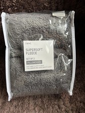 Set of 2 Next Supersoft Grey Fleece Pillowcases