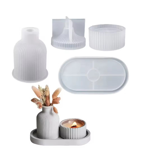 4pcs silicone molds oval - 4pcs, tray