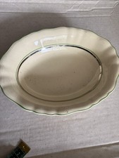 Antique J&G Meakin Sunshine Oval Serving Dish Platter 1909 Green & Purple Trim