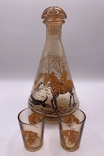  Vintage Peach Glass Decanter