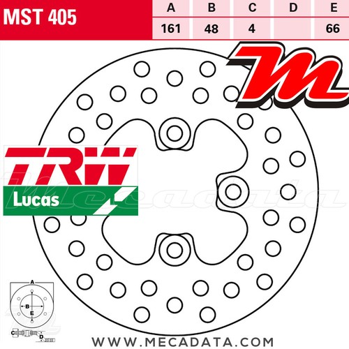 Front brake disc trw lucas - brake, mst