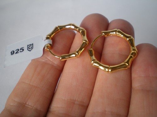 Bamboo designed hoop earrings