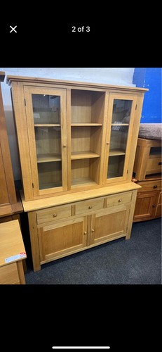 Solid oak wall unit display - oak, unit/display