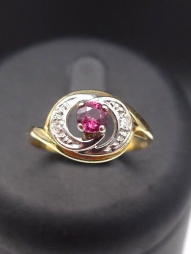 14k yellow gold 585 - gold, ruby