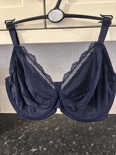 EX M&S BRA 44H FULL CUP minimiser Navy UNDERWIRED  BARGAIN £8 NEW 