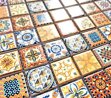 Moroccan Vintage Multicolour Ethnic Turkish Ceramic Mosaic Wall Tile 30 x 30cm