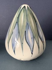 Vintage Jersey Pottery Pot Pourri Holder Green Blue 14cm Height.