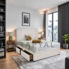 ORTHOPAEDIC DIVAN BED SET WITH MATTRESS AND HEADBOARD 3FT 4FT6 Double 5FT King