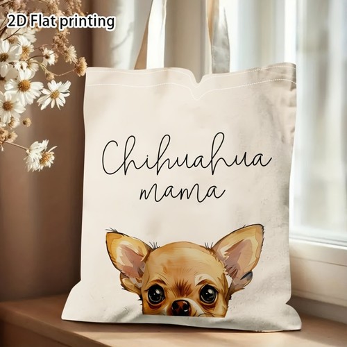 Chihuahua mama print tote - tote, bag