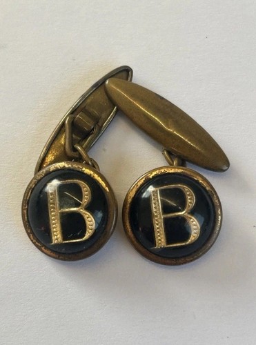 Vintage gilt metal cufflinks - vintage,