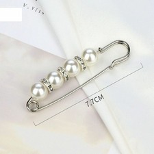 Muslim Hijab Headwear Pearl Gold Clip Pin Silk Scarf Pin Neck Brooch Shawl Safe