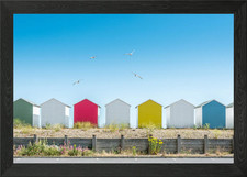 Pretty Beach Huts Framed Wall
