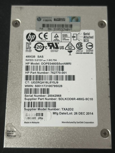 Hpe 480gb sas - hpe, (762770-001)