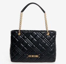 Women Bag LOVE MOSCHINO Black Quilted Shoulder Bag RRP£235 Sale!!!